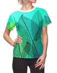 Women's Pickleball T-shirt. Look great leaf print