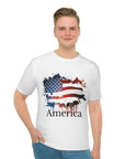 America,  Proud to be an American, Loose T-shirt (AOP), Sebring, Sebring souvenir, Sebring gift, patriot, patriotic, great gift for your patriot,