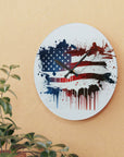 American Flag Acrylic Wall Clock. American pride, proud to be an American,