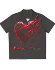 Red heart Men's Shirt (AOP), stand out in this shirt, red design shirt, red and black shirt