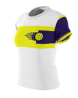 Women's Pickleball yellow & navy chest band sport tee