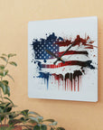 American Flag Acrylic Wall Clock. American pride, proud to be an American,