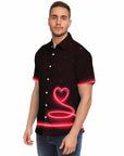 Heart, love, romance all in one eye catching Short Sleeve Button Down Shirt - Unique design. Great to wear any time.