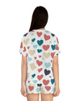 Women's beautiful heart print Short Pajama Set (AOP)