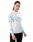 Women's long sleeve geodesic sport top. Cold weather fashion. Perfect gift.
