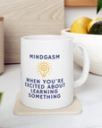 Do you love learning.Are you really smart? Great gift for that smart friend. Ceramic Mug 11oz Mindgasm!
