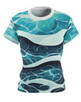 The Ocean shirt, ocean gift, save the ocean,  Women's Cut & Sew Tee (AOP). blue ocean t-shirt, wave design, ocean wave,