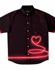 Heart, love, romance all in one eye catching Short Sleeve Button Down Shirt - Unique design. Great to wear any time.