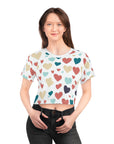 Hearts galore Crop Tee (AOP) Love, hearts, romance. great gift!