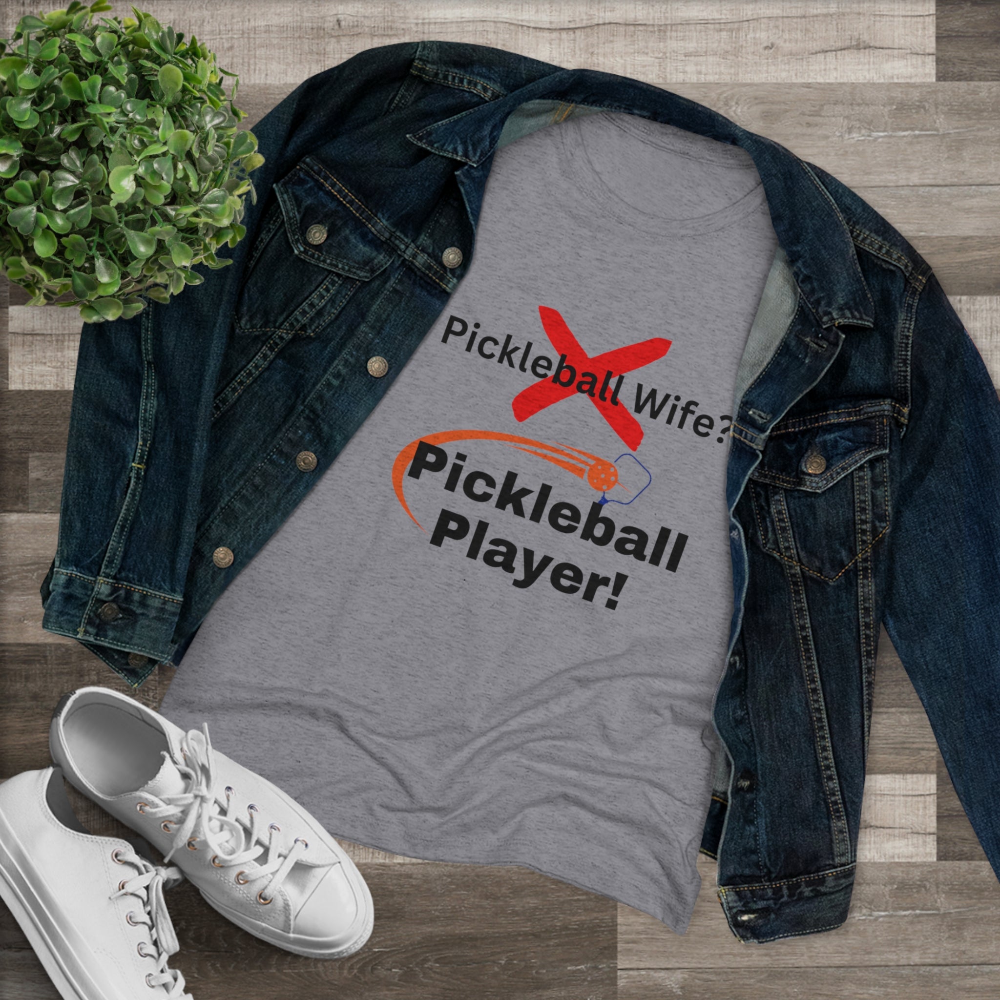 Pickleball wife? NO! Pickleball player! Pickleball t-shirt. Women&#39;s pickleball. Pickleball gift. Comfortable women&#39;s t-shirt. Women&#39;s Triblend Tee sssP