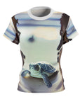 Save the turtles, ocean t-shirt, sea turtle, sea turtle gift, save the ocean,  Women's Cut & Sew Tee (AOP)