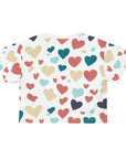 Hearts galore Crop Tee (AOP) Love, hearts, romance. great gift!