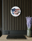 American Flag Acrylic Wall Clock. American pride, proud to be an American,