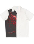 Red heart Men's Shirt (AOP), stand out in this shirt, red design shirt, red and black shirt