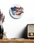 American Flag Acrylic Wall Clock. American pride, proud to be an American,