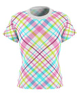 Plaid-is-in Ladies comfort sports top