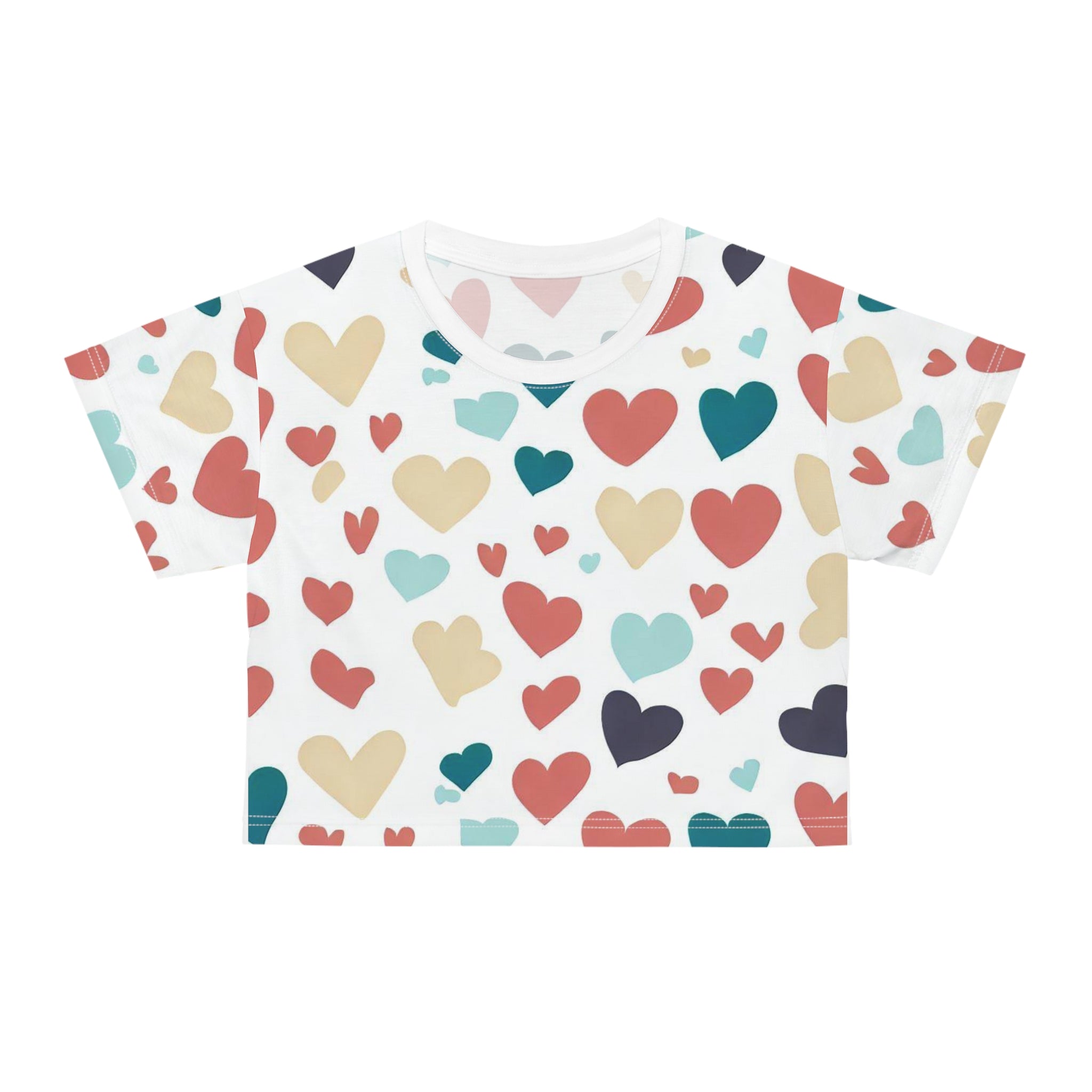 Hearts galore Crop Tee (AOP) Love, hearts, romance. great gift!