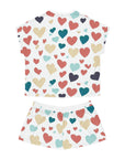 Women's beautiful heart print Short Pajama Set (AOP)