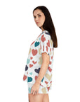 Women's beautiful heart print Short Pajama Set (AOP)