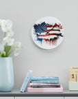 American Flag Acrylic Wall Clock. American pride, proud to be an American,