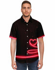 Heart, love, romance all in one eye catching Short Sleeve Button Down Shirt - Unique design. Great to wear any time.