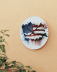 American Flag Acrylic Wall Clock. American pride, proud to be an American,