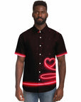 Heart, love, romance all in one eye catching Short Sleeve Button Down Shirt - Unique design. Great to wear any time.