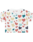 Hearts galore Crop Tee (AOP) Love, hearts, romance. great gift!