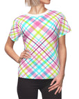 Plaid-is-in Ladies comfort sports top