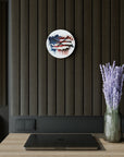 American Flag Acrylic Wall Clock. American pride, proud to be an American,