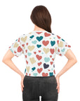 Hearts galore Crop Tee (AOP) Love, hearts, romance. great gift!