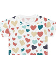 Hearts galore Crop Tee (AOP) Love, hearts, romance. great gift!