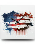 American Flag Acrylic Wall Clock. American pride, proud to be an American,