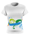 Women's Designer Pickleball Tee summer bubble ribbon