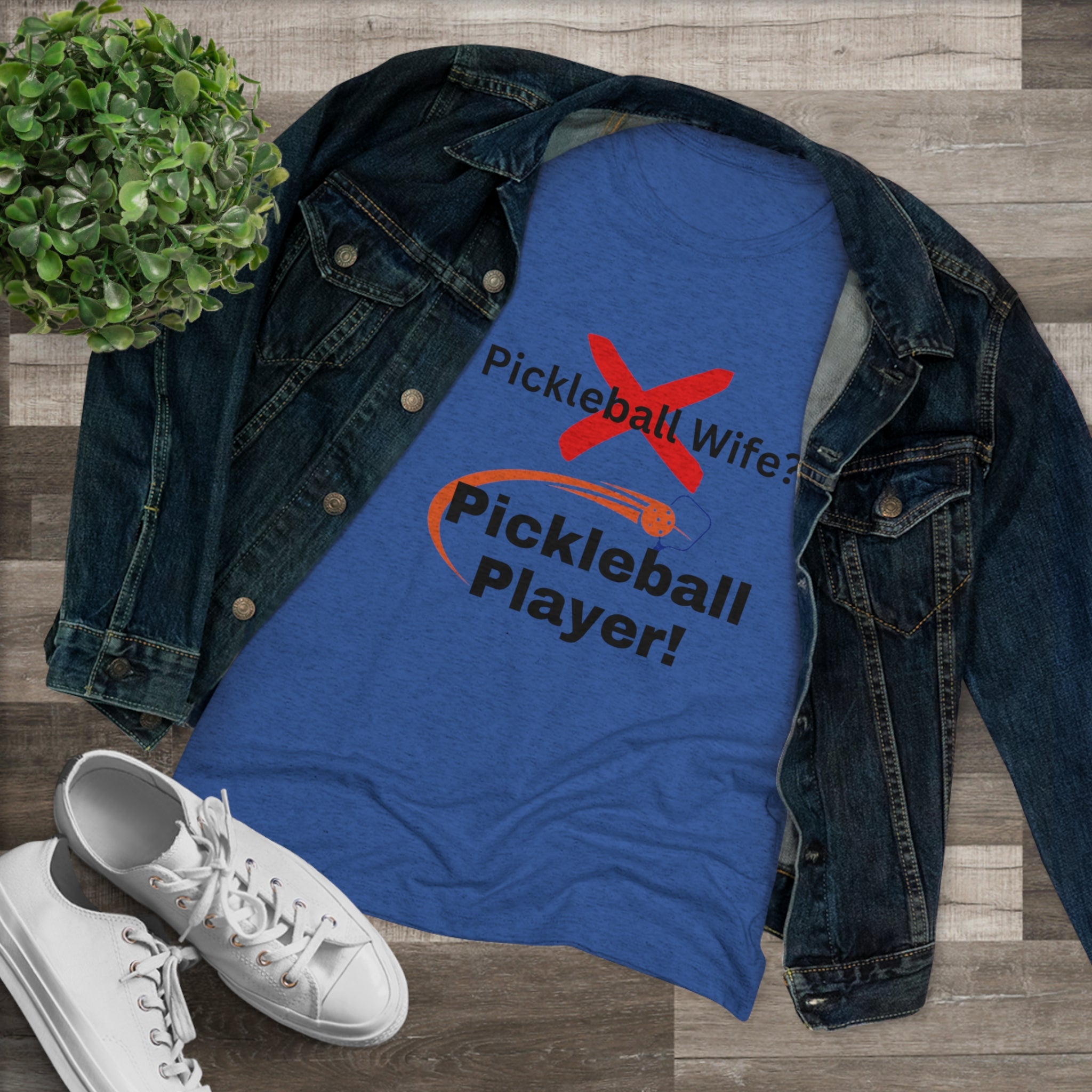 Pickleball wife? NO! Pickleball player! Pickleball t-shirt. Women&#39;s pickleball. Pickleball gift. Comfortable women&#39;s t-shirt. Women&#39;s Triblend Tee sssP