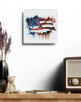 American Flag Acrylic Wall Clock. American pride, proud to be an American,