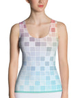 Catch yourself in a great design Cut & Sew Tank Top, multi check design in pastel