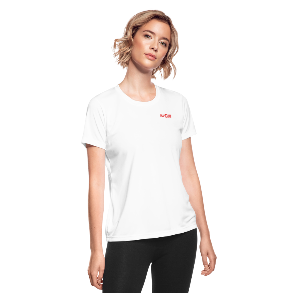 Women's Moisture Wicking Performance T-Shirt for OurTime Travel - white