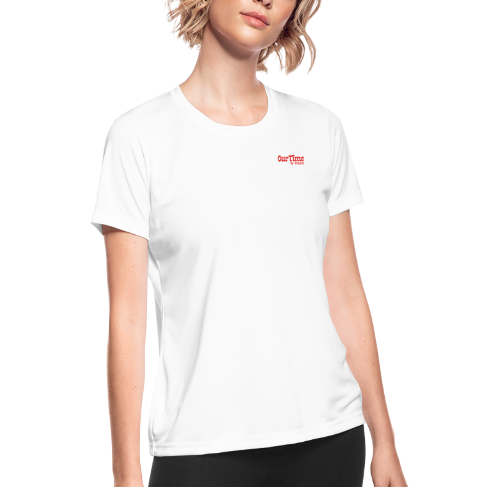 Women's Moisture Wicking Performance T-Shirt for OurTime Travel - white