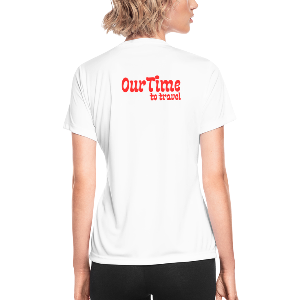 Women's Moisture Wicking Performance T-Shirt for OurTime Travel - white